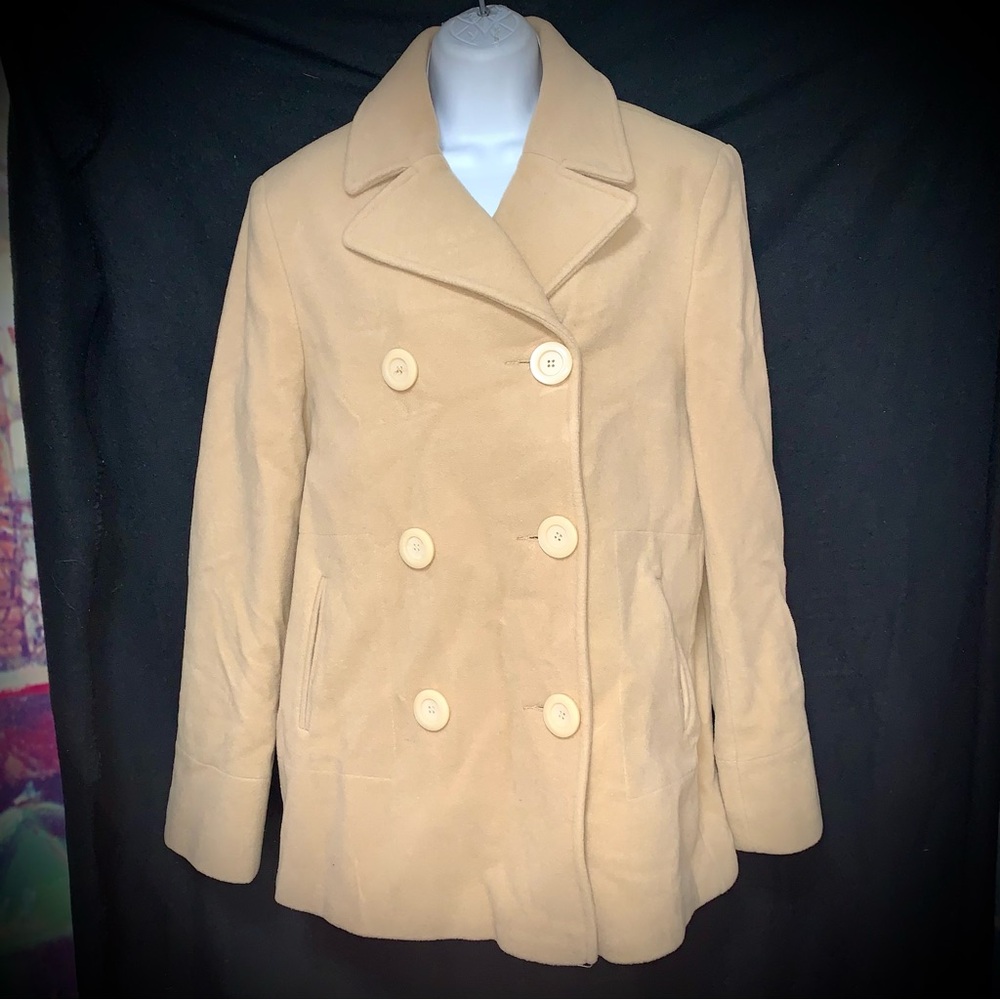 Andrea Brem New York Luxe Wool Blend Peacoat – Women’s Size M – Classic Camel